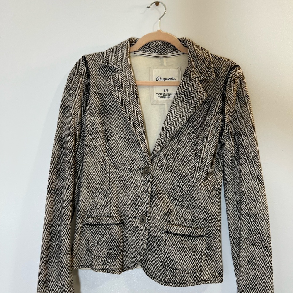 Black and White Chevron Blazer